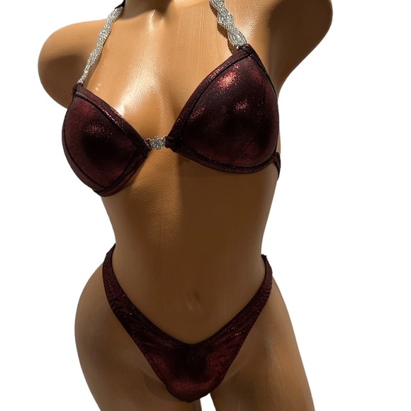 NWT NPC FIGURE SUIT Red/Black Hologram 34D MED BOTTOM   handmade pre-made - Picture 4 of 4